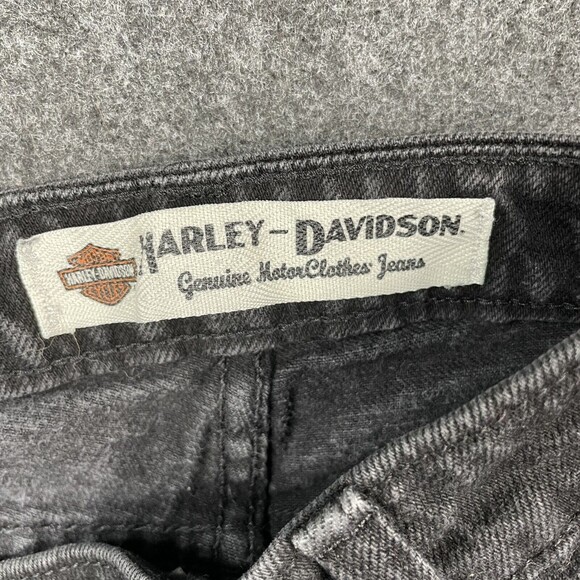Harley Davison Jeans Black Womens Boot Cut Denim Dark Wash Size 6 EUC - Picture 4 of 10
